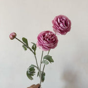 FSARCAN 3-Bloom Flocked Ranunculus — Dusty Rose