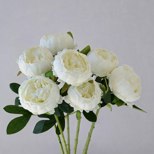 FSARCAN 7-Bloom Cupped Peony — White