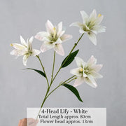 FSARCAN 4-Bloom Double Lily — White