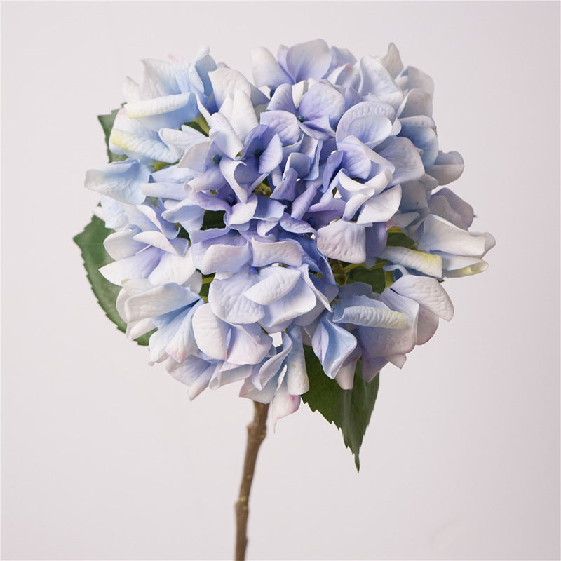 Azul claro — Hortensia artificial de pétalos rizados — 63 cm