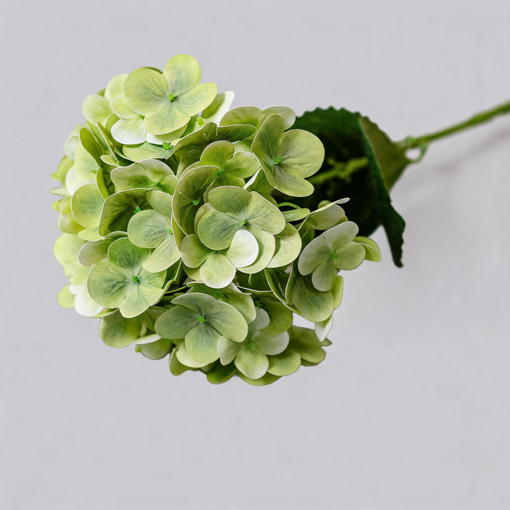 Verde matcha — Vara de hortensia artificial — 61 cm