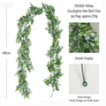 180cm Artificial Eucalyptus Garland Faux Greenery Vine with Hooks