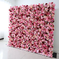 C08 Rose Pink Silk Fabric Floral Wedding Artificial 3D Wall Flower Roll