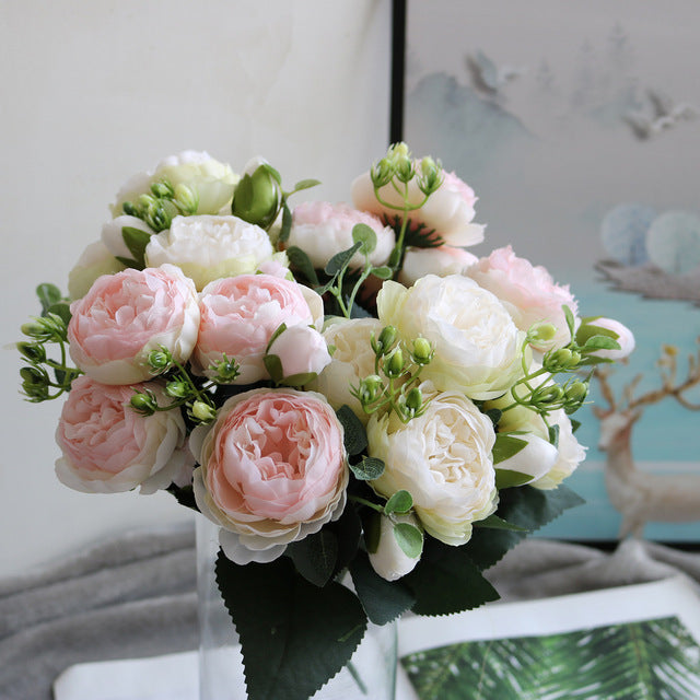 AF11504 Wholesale Real Touch Peonies Flowers Silk Artificial Peony Bouquet