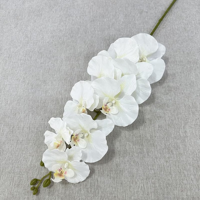 Hot Sale Handmade Artificial Orchid Flowers Stem White Silk Orchid Plant