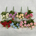 White Rose Silk Artificial Peony Bouquet for Wedding Christmas Decoration