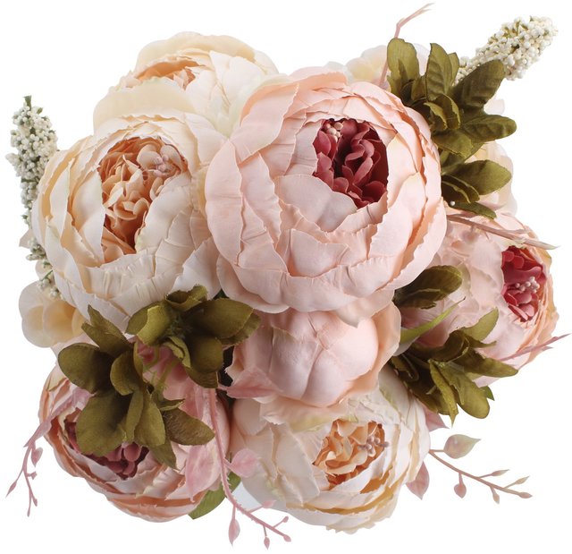 Centerpiece Flower Preserved Blue Champagne Purple Pink Artificial Peony