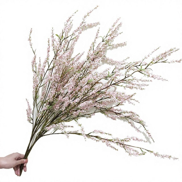 Winter Plum Blossom Artificial Flower Branch Pink Silk Chinese New Year
