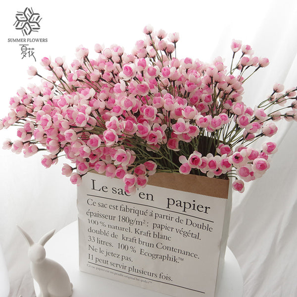 Wild Cosmos Artificial Flower Stem Pink Daisy-Like Bloom Garden Decor