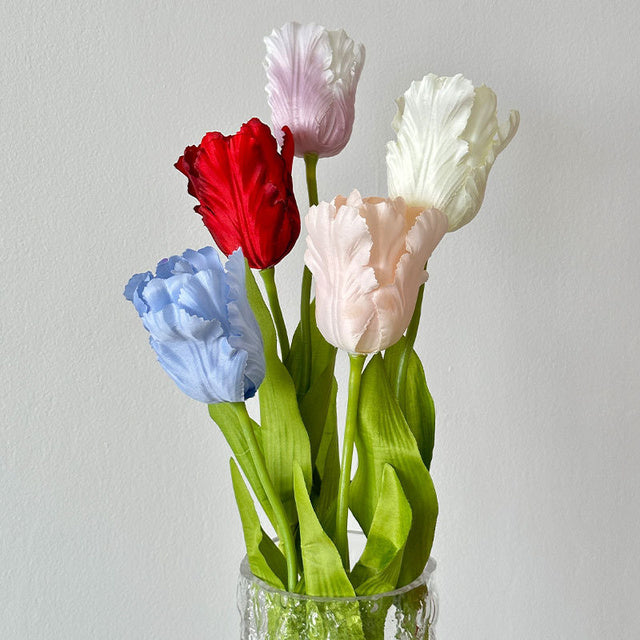 Yopin-2627 Artificial Real Touch Tulip Stem Wedding Decor Silk Parrot Tulip
