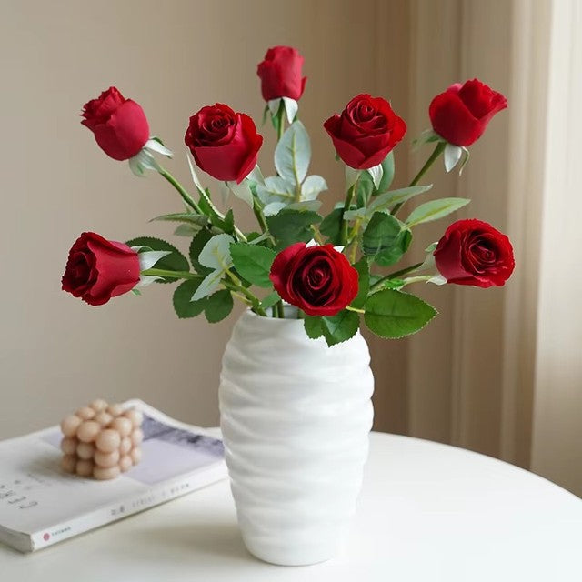 Wholesale Single Stem Artificial Rose Silk Flower Long Stem Real Touch