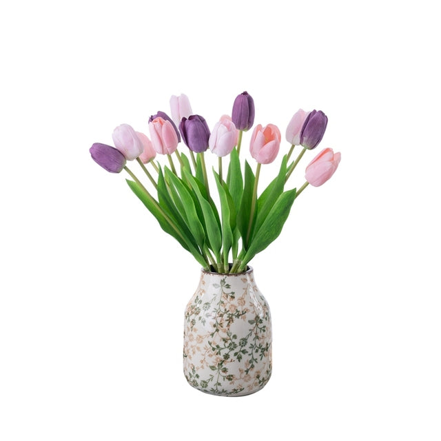 CL17001 Artificial Real Touch Tulips Long Stem Large Flower Decor