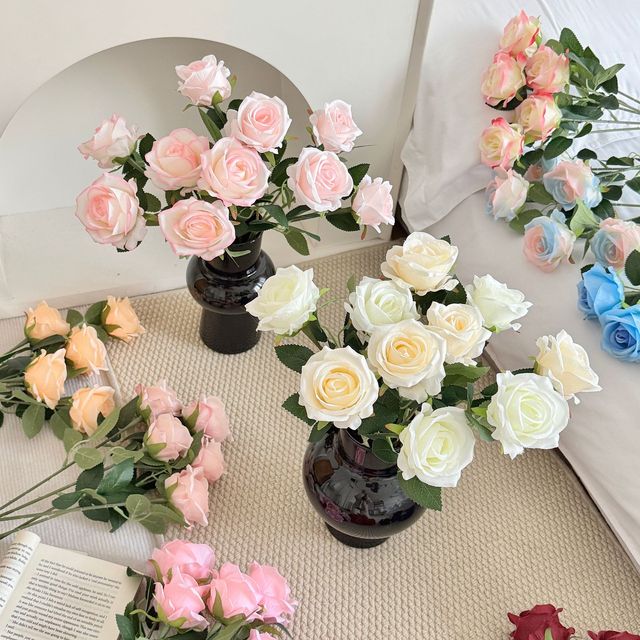 L-R019 2026 Hot Selling High Quality Single Stem Silk Artificial Roses