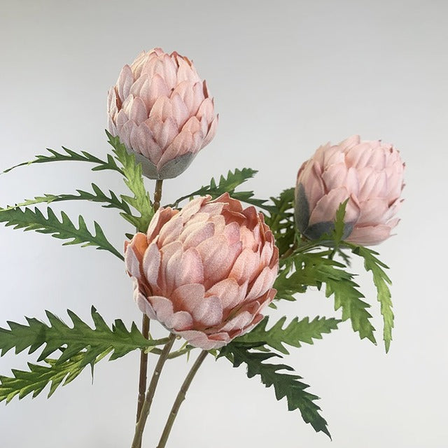 Handmade Flocked Eryngium Protea | Small Thistle Artificial Flower