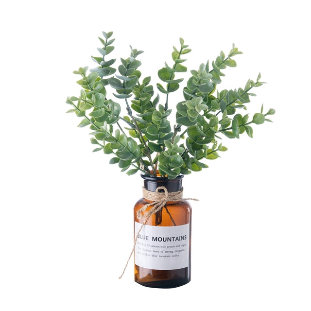 YC1079 Artificial Eucalyptus Leaves Stems Greenery Silver Dollar Eucalyptus