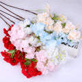 Wholesale Fake Cherry Blossom Flower Stem White Pink Red Faux Silk Sakura