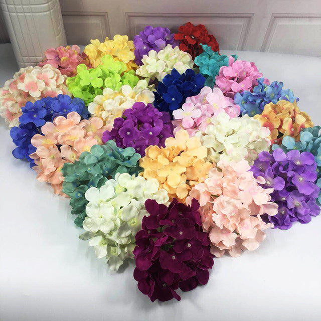 Yopin-2384 Hot Selling Artificial Silk Hydrangea Flower Heads for Wedding