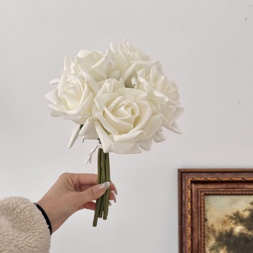 FSARCAN 5-Bloom Rose Bouquet — White