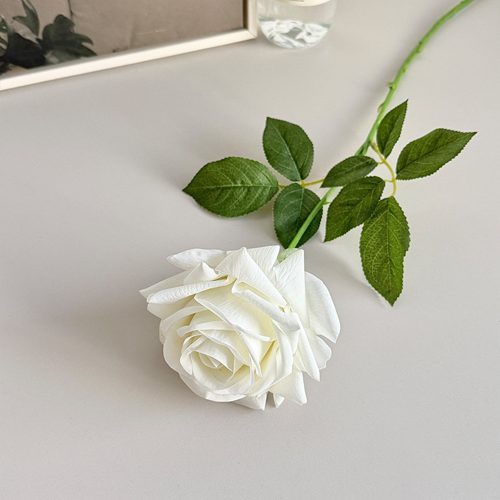 FSARCAN Large-Bloom Real-Touch Rose — Cream White