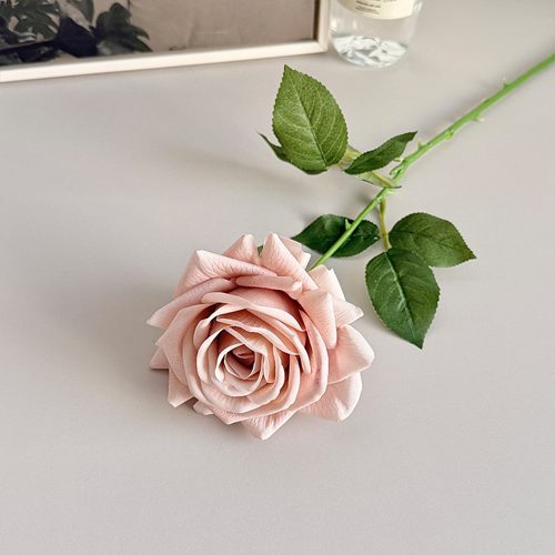 FSARCAN Large-Bloom Real-Touch Rose — Light Coffee