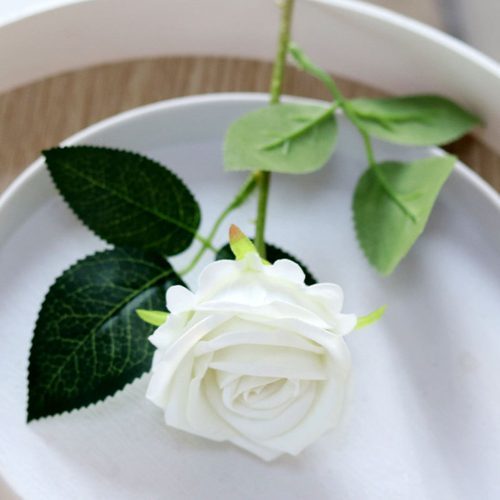 FSARCAN Single-Bloom Velvet Rose — White