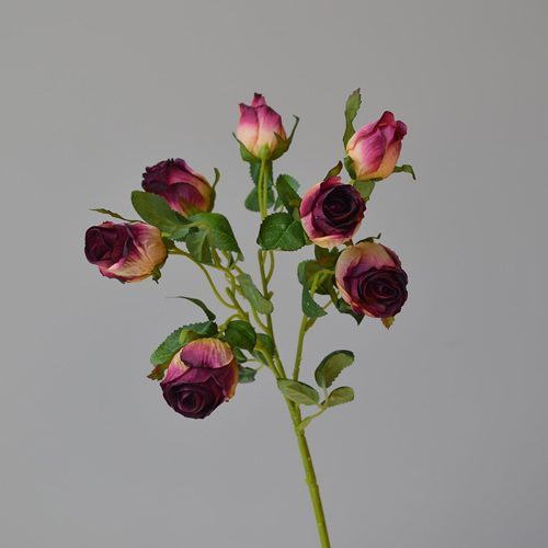 FSARCAN 7-Bloom Antique-Edge Rose — Autumn Red