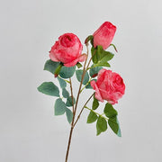 FSARCAN 3-Bloom Antique-Edge Rose — Deep Pink