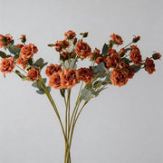 FSARCAN 6-Bloom Pointed-Petal Rose Stem — Orange