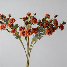 FSARCAN 6-Bloom Pointed-Petal Rose Stem — Orange