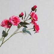 FSARCAN 6-Bloom Pointed-Petal Rose Stem — Rose Red