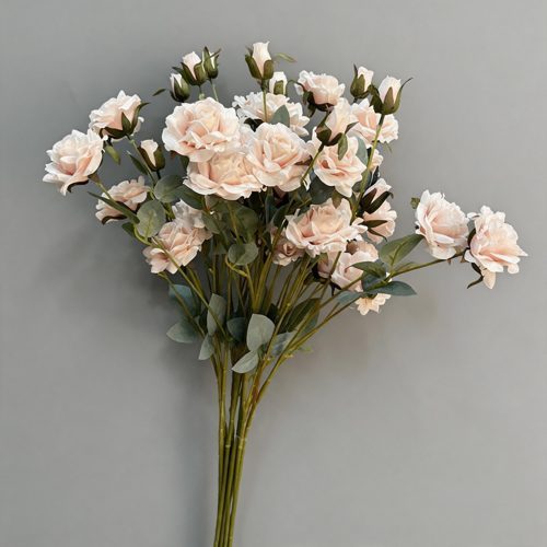 FSARCAN 6-Bloom Pointed-Petal Rose Stem — Pink