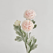 FSARCAN 3-Bloom Flocked Ranunculus — Light Pink