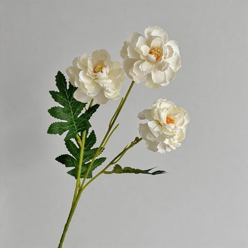 FSARCAN 3-Bloom Petite Peony — White