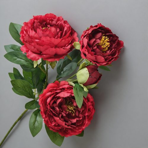 FSARCAN 4-Bloom Peony — Bright Red