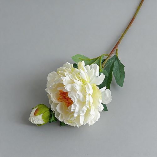 FSARCAN Antique-Edge Peony — White