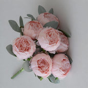 FSARCAN 7-Bloom Cupped Peony — Pink