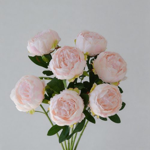 FSARCAN 7-Bloom Cupped Peony — Champagne Pink