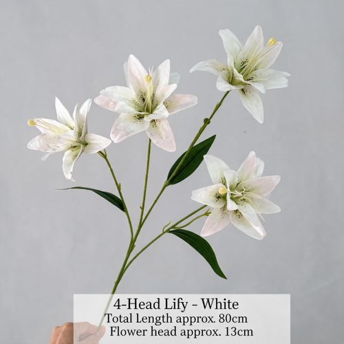 FSARCAN 4-Bloom Double Lily — White