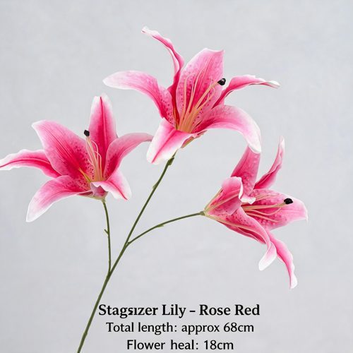FSARCAN 3-Bloom Oriental-Style Lily — Rose Red