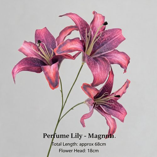 FSARCAN 3-Bloom Oriental-Style Lily — Purple Red