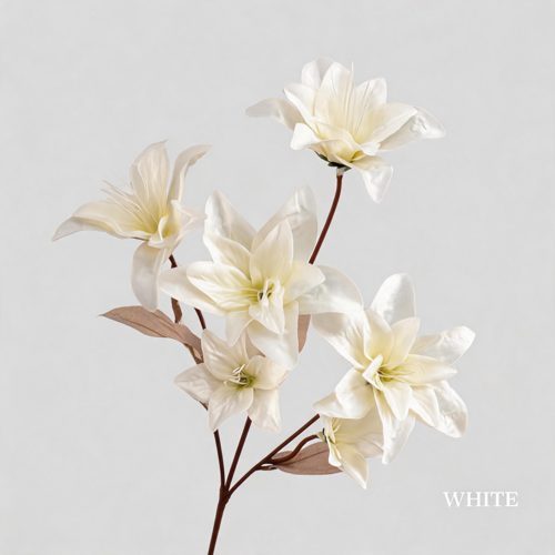 FSARCAN 6-Bloom Double Lily — White