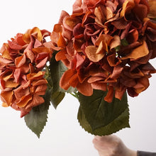 Óxido claro — Hortensia artificial de pétalos rizados — 63 cm