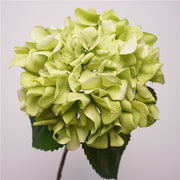 Verde — Hortensia artificial de pétalos rizados — 63 cm