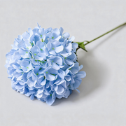 Azul claro — Hortensia artificial de tela con hojas — 61 cm