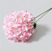 Rosa pálido — Hortensia artificial de tela con hojas — 61 cm