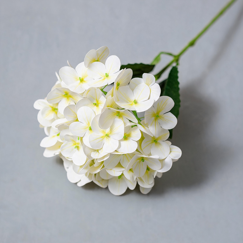 Blanco crema — Vara de hortensia artificial — 61 cm