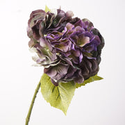 Violeta y verde — Hortensia artificial en tonos otoñales — 50 cm